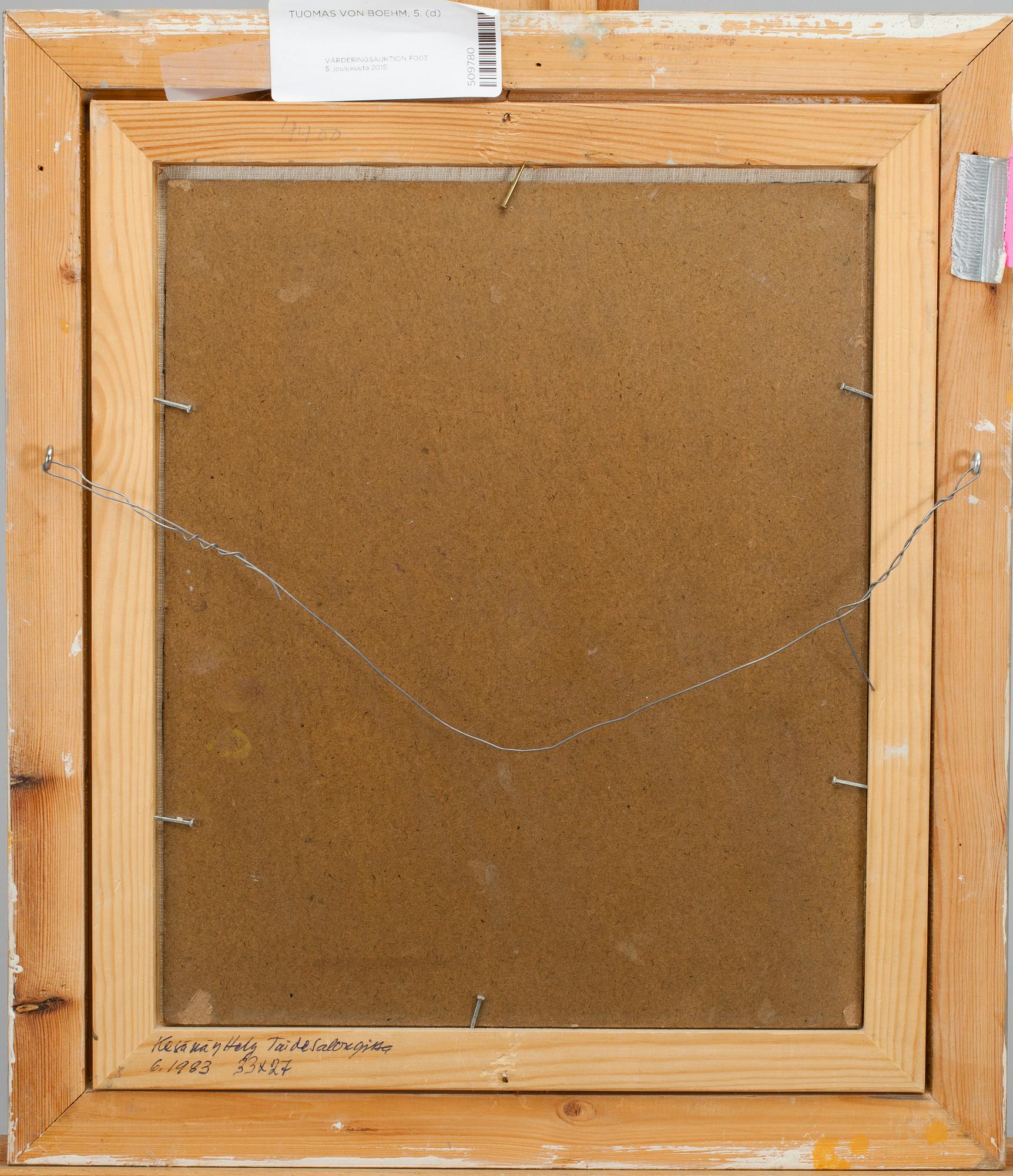 TUOMAS VON BOEHM, olja på skiva, signerad.