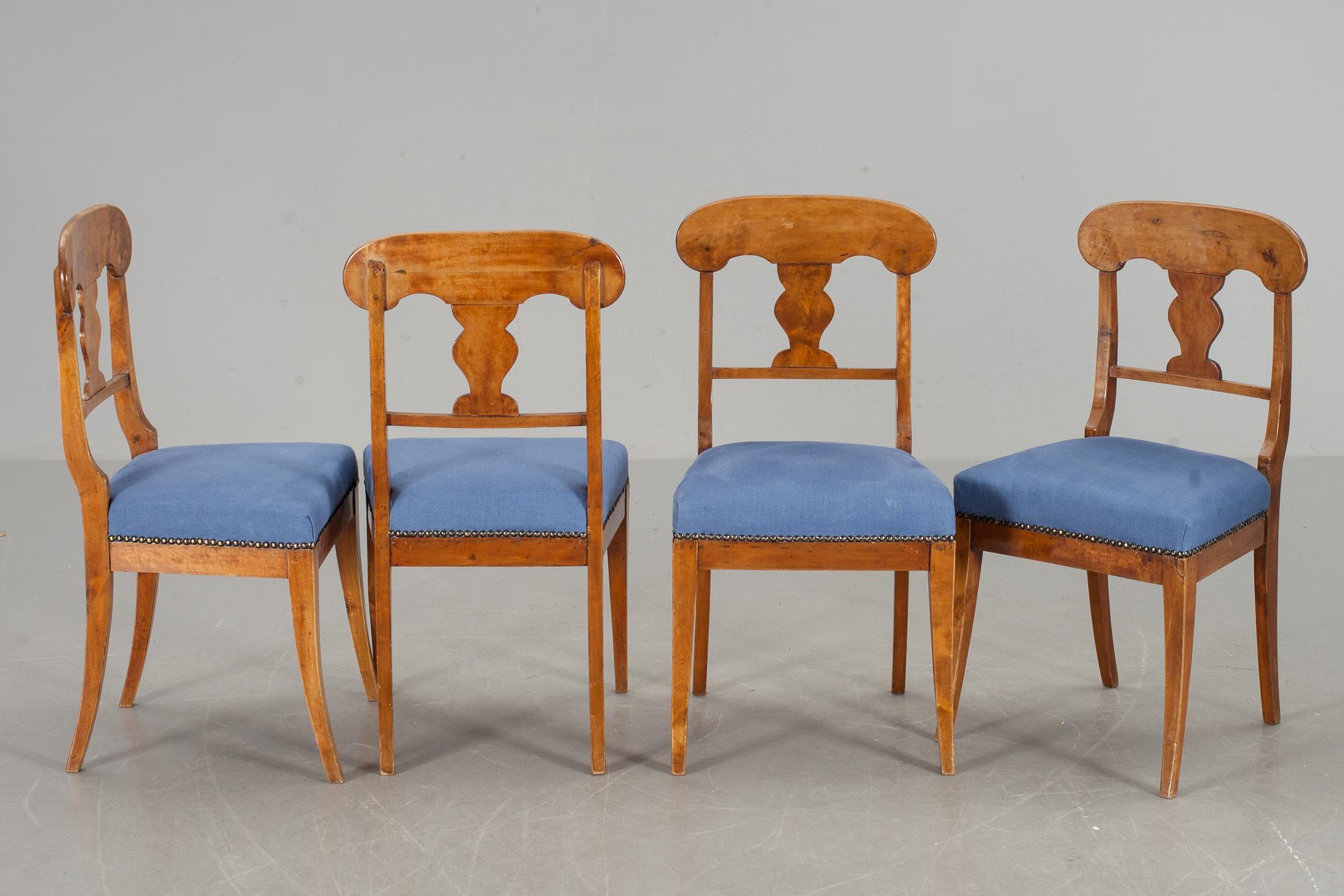 STOLAR, 4 st, Karl Johan-stil, 1800-talets andra hälft.