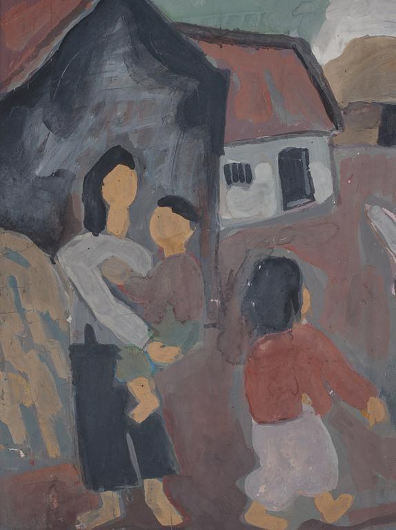 Bui Xuan Phai, Bui Xuan Phai, Bui Xuan Phai, Vietnam (1920-1988), Mother and children in a village.