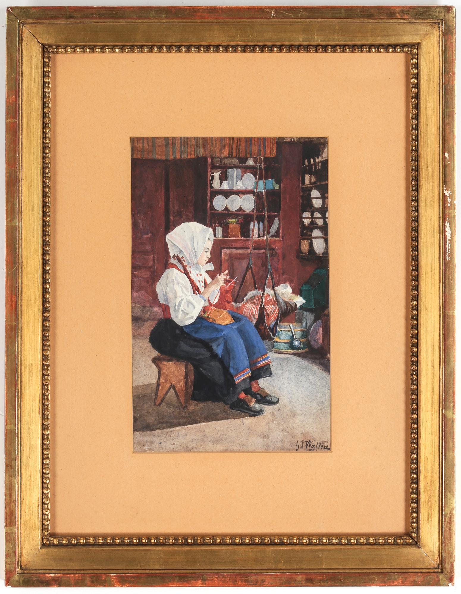 GUSTAF THEODOR WALLÉN, akvarell, signerad, datering under passepartout.