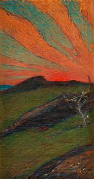 37. Karl Nordström, "Solnedgång, Bohuslän" (Sunset, Bohuslän).