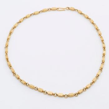 WIWEN NILSSON COLLIER 18K guld mindre stavar och ringar, Lund 1970, original etui.