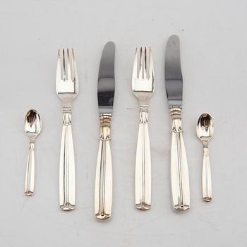 A dansih 20th century set of 18 pcs of silver cutlery  total weight 938 grams.