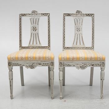 A set of nine late Gustavian chairs, late 18th century.