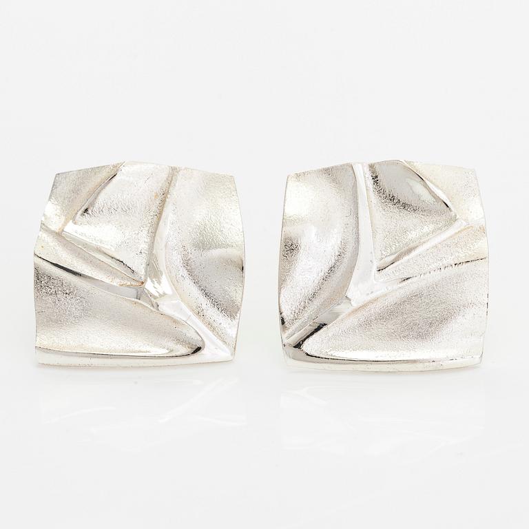 Björn Weckström, a pair of sterling silver 'Gelo' earrings, Lapponia 2005.