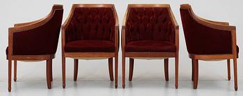 FÅTÖLJER, 4 st, Nordiska Kompaniet, 1900-talets mitt.