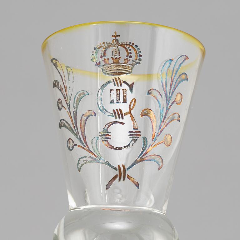 Twelve schnaps glasses, presumably from Reijmyre, 20th century.