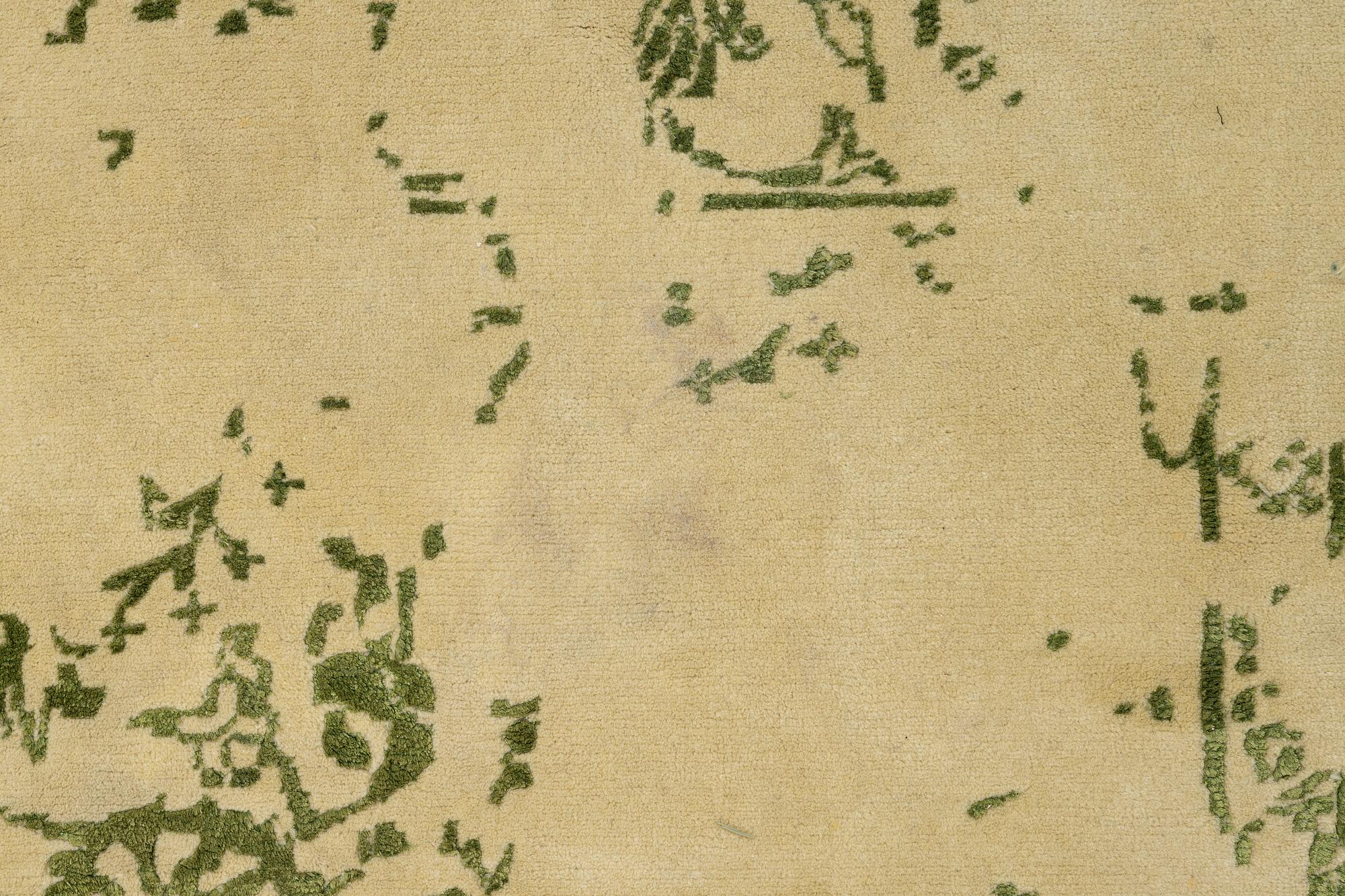 Rug, India, wool and silk with bamboo, approx. 230 x 173 cm.