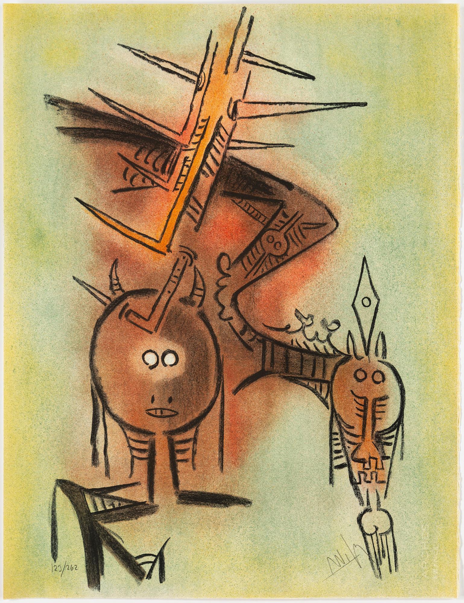 WIFREDO LAM, PORTFOLIO with 10 lithographs in colour, signed 123/262.