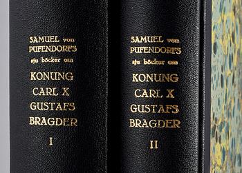 BÖCKER, 2 vol, "Konung Carl X Gustafs Bragder", Samuel Puffendorfs, 1915.