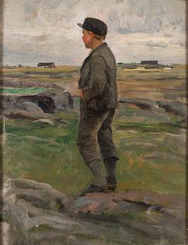 Berndt Lindholm, Boy in landscape.