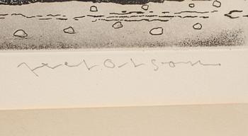 AXEL OLSON, färgetsning. Sign, H.C.
