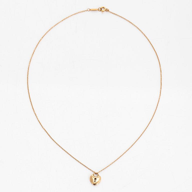 Tiffany & Co, kaulakoru, sydänriipus avaimenreiällä, 18K kultaa.
