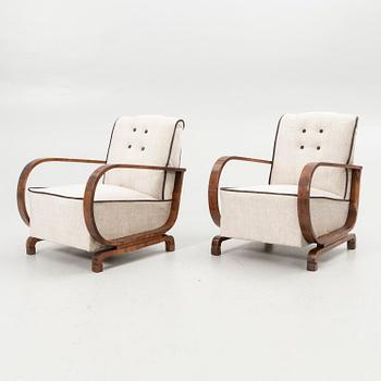 A pair of Art Deco armchairs, 20th century.