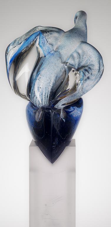 A unique Kjell Engman glass sculpture, Kosta Boda, Sweden 2002.