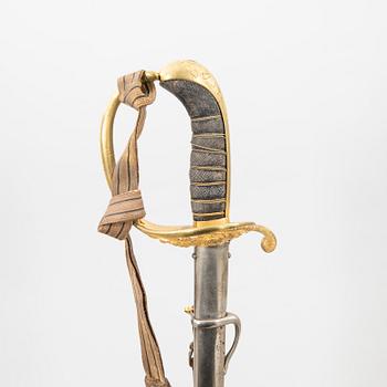 A Swedish infantry officer's sabre second half of the 19th century, with scabbard.