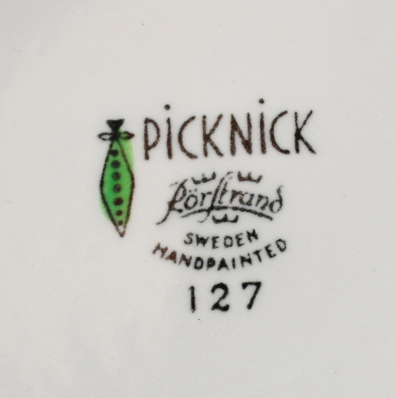 SERVISPORSLIN, 6 delar, "Picknick", Marianne Westman, Rörstrand.