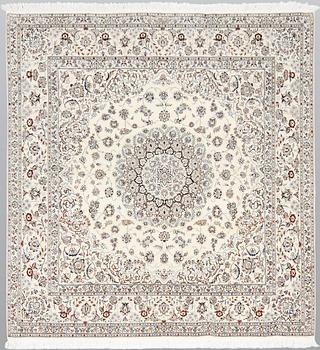 Rug, Nain, part silk, so-called 4 LAA, approx. 207 x 194 cm.