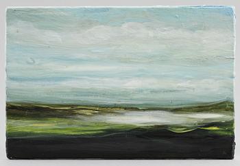 CECILIA HAUPT, olja på träkloss, signerad.