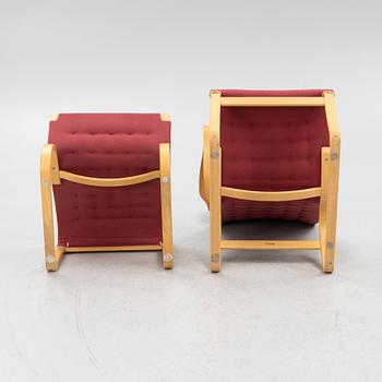 Bruno Mathsson, a 'Migo' armchair with a foot stool, Mathsson International, Värnamo.