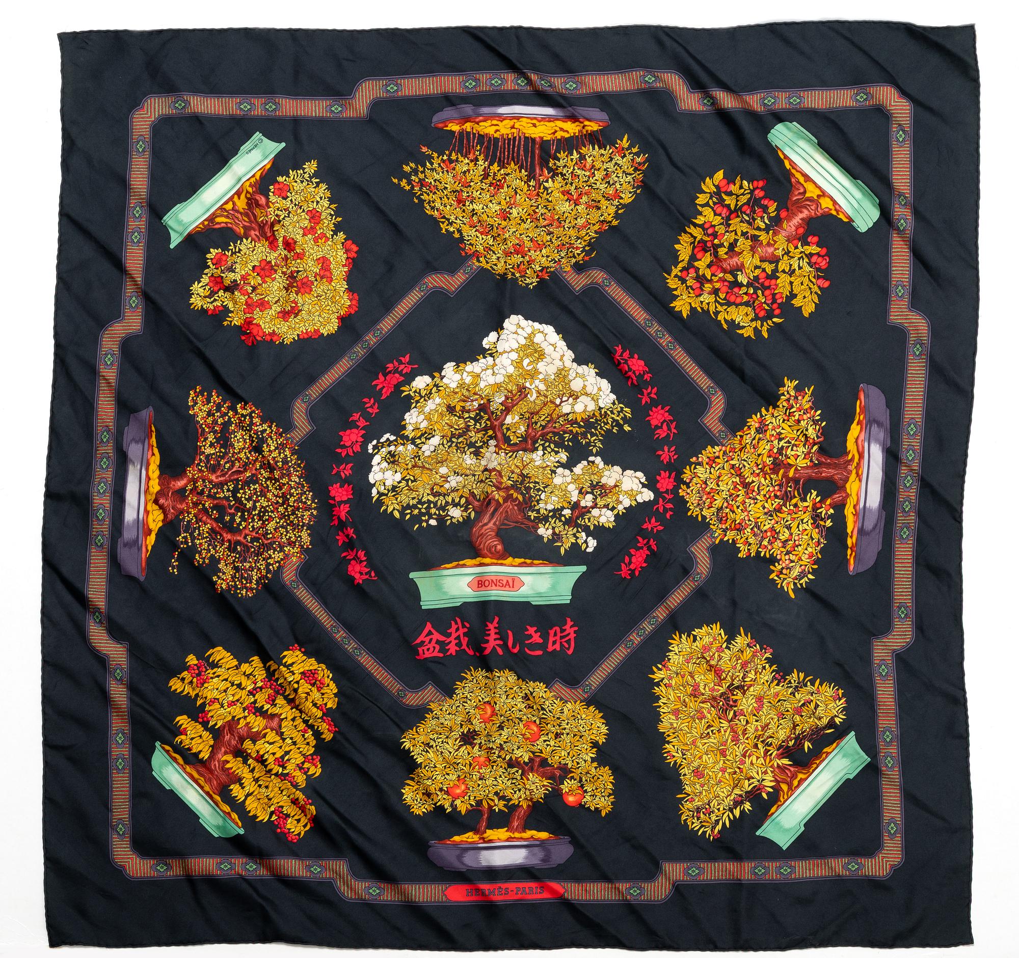 Hermès, scarf, "Les Beaux Jours de Bonsai".