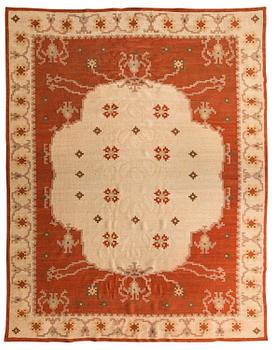 A Finnish flat weave carpet , possibly Orkamo Oy, Finland. Circa 400 x 300 cm.