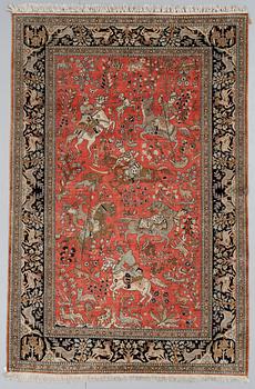 381. RUG. Old Silk Qum.