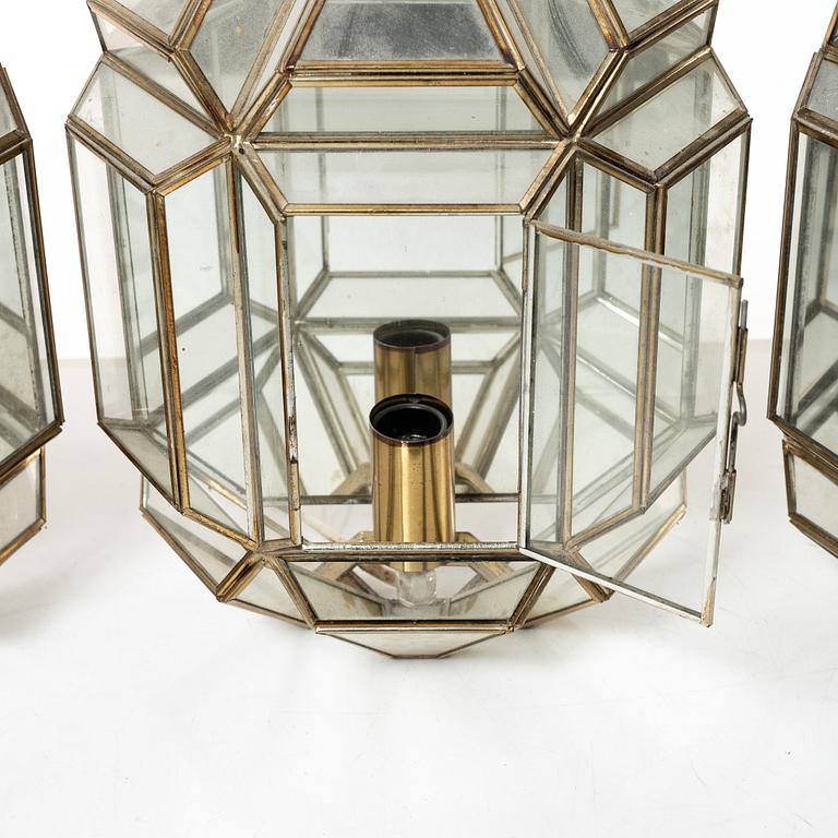 Hijos Esteves, vägglampor, 3 st, Taurus, Spanien, 1900-talets andra hälft.