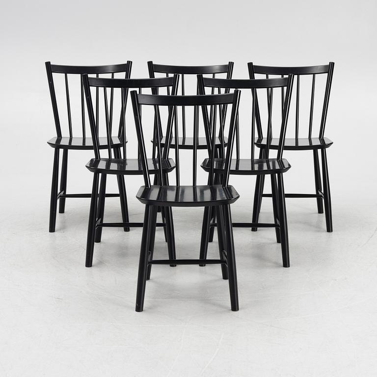 Børge Mogensen, chairs, 6 pcs, model J49, Fredericia Furniture, Denmark.