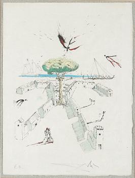 SALVADOR DALÍ,  hand coloured etching on Japon paper, signed in pencil and numbered EA, 1967.