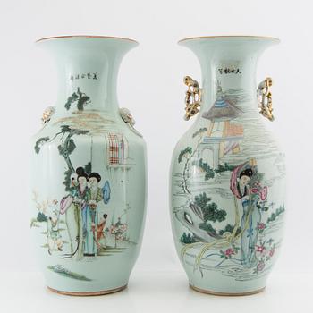Floor vases 2 similar China 20th century porcelain.