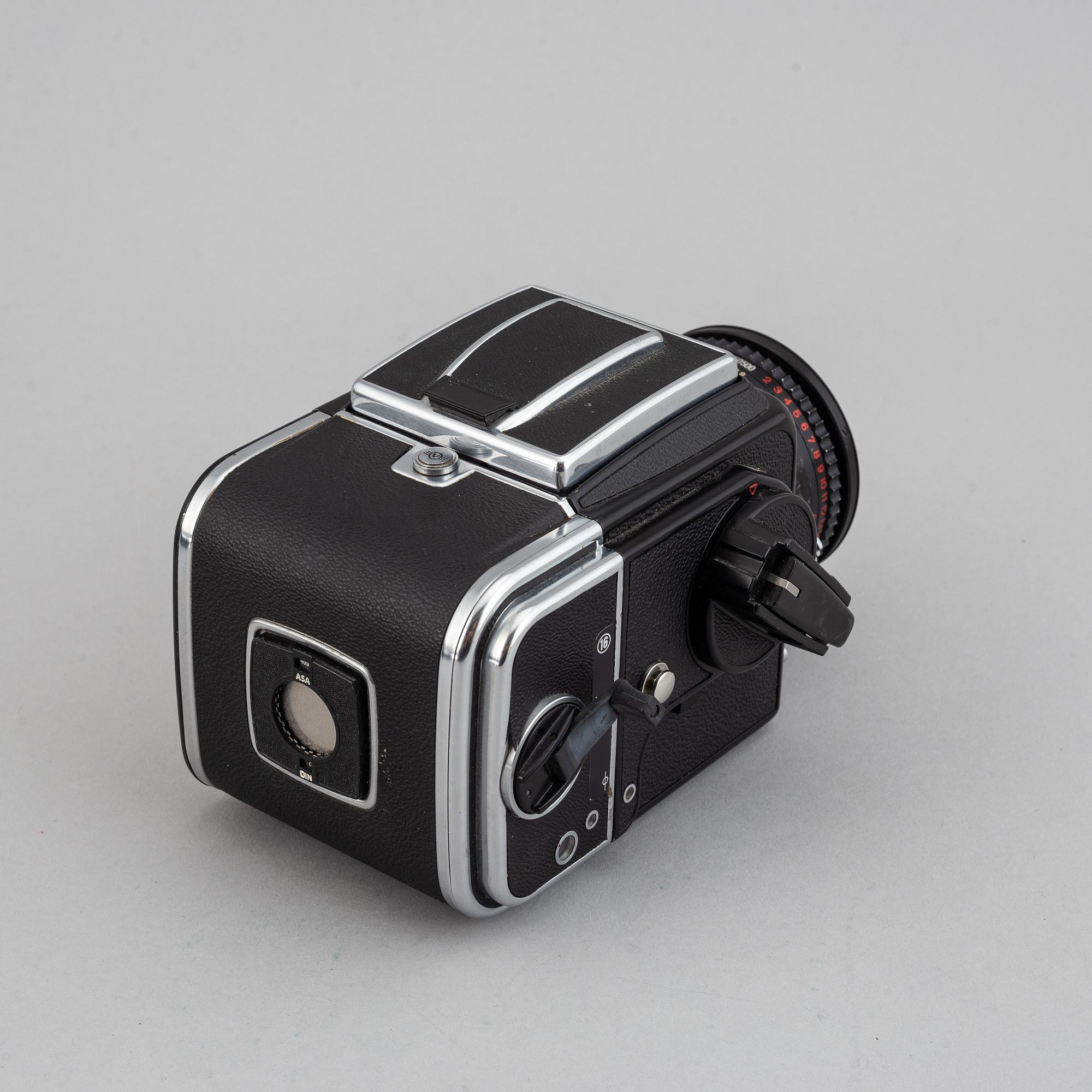A Hasselblad 500 C/M camera.