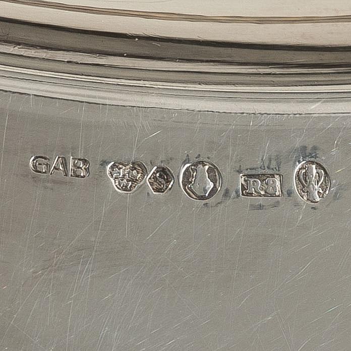 A set of seven silver plates (6+1), including GAB, Stockholm 1943.