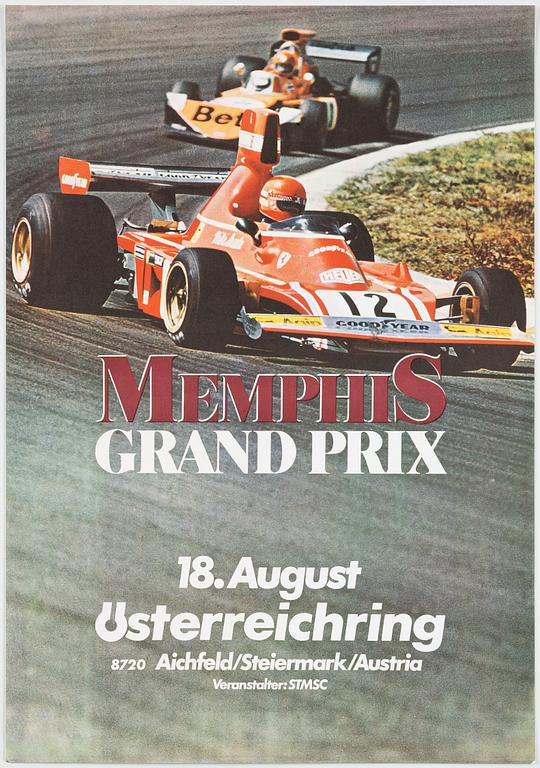 Affisch, Memphis Grand Prix, Österreichring, Österrike, 1974.