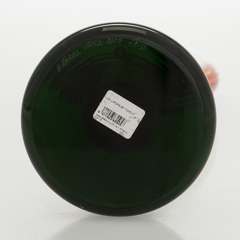 Oiva Toikka, skulptur, "Lollipop", signerad O. Toikka Iittala 2015 43/50.