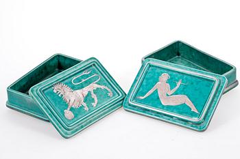 LOCKASKAR, 2 st, stengods, "Argenta", Wilhelm Kåge, Gustavsberg.