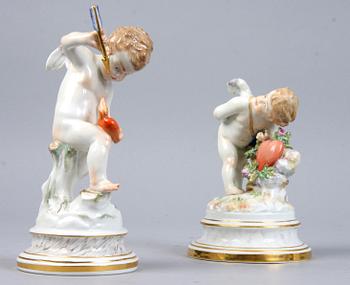 FIGURINER, 2 st, porslin, Meissen, 1800/1900-tal.