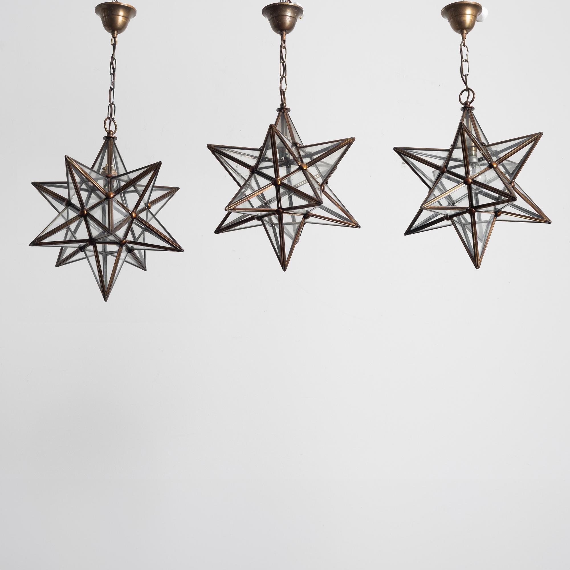 Three pendant lamps, 20th century.