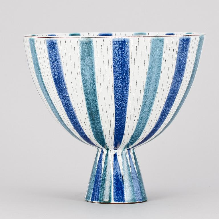 SKÅL PÅ FOT, fajans, Stig Lindberg, Gustavsberg, 1950-tal.