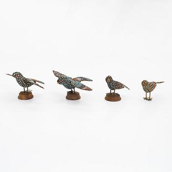 Four Chinese birds, turn of the century 1800/1900.