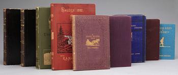 BÖCKER, 9 st, bla "Under Northern Skies" av Charles W Wood, London 1886.