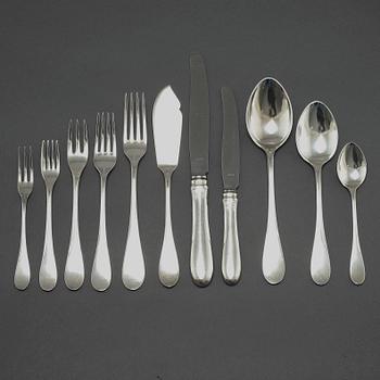 A silver tableware set of 134 pcs, by W.A Bolin, mainly around mid 20th century.