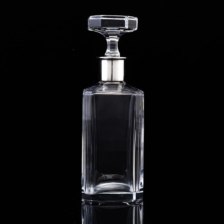 A mid 20th century glass and silver decanter, Germany.