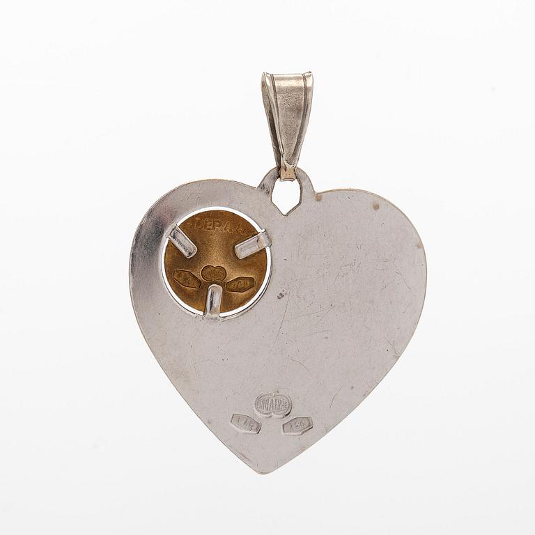 Pendant, 18K gold and white gold, Uno A Erre, Italy.