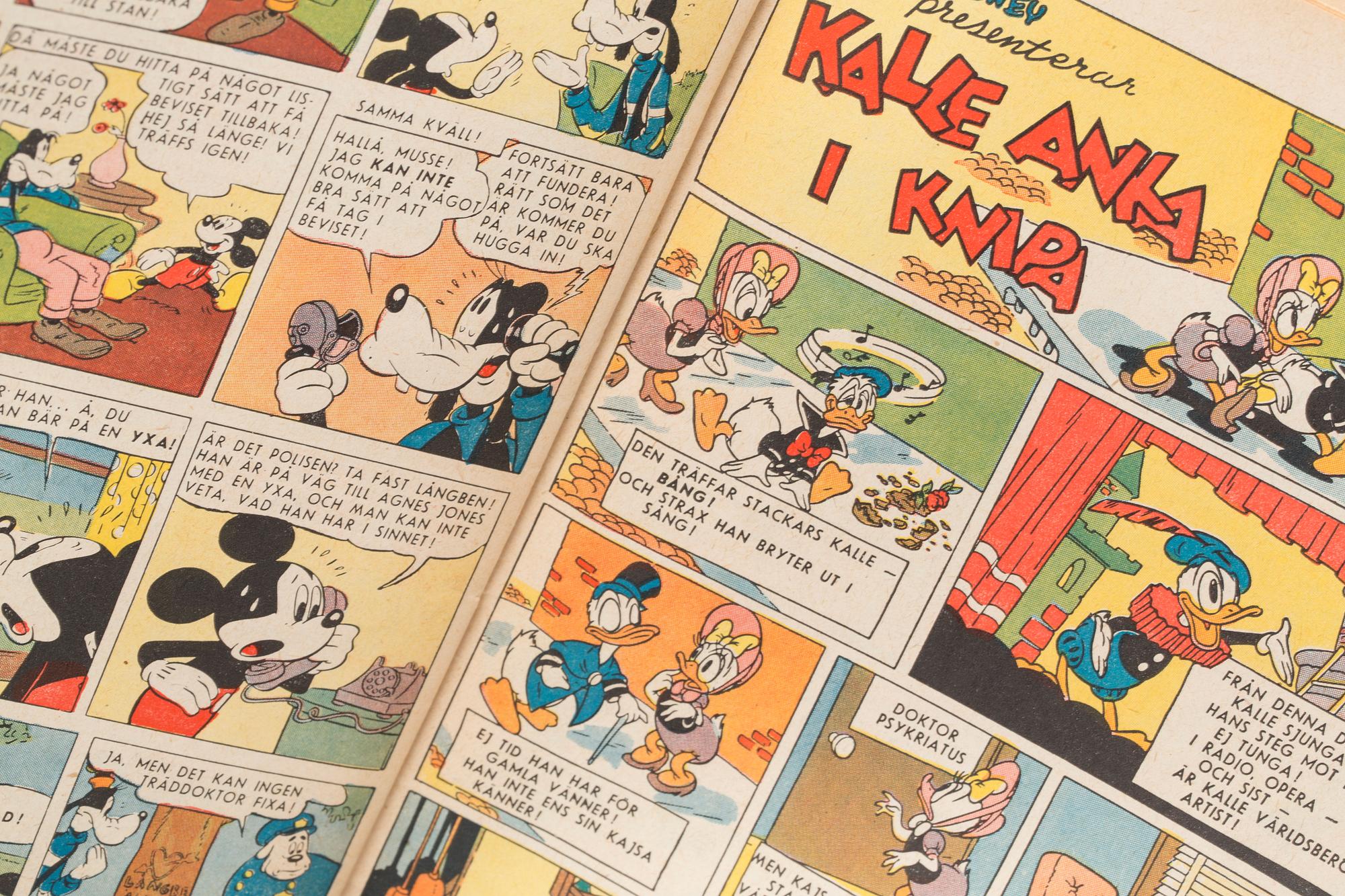 SERIETIDNINGAR, bl.a. Kalle Anka. 1900-talets mitt.
