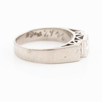 Ring, Engelbert, Stigbert, 18K vitguld med briljantslipade och åttkantslipade diamanter, 1960-tal.