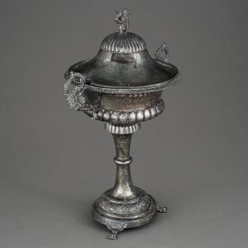 SOCKERSKÅL, silver, empire, Olof Pehr Hallberg, Kalmar, 1837. Vikt 750 gram.