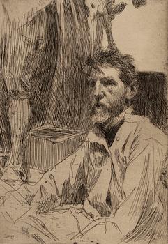 ANDERS ZORN,etsning, 1897, état I av II, signerad med blyerts.