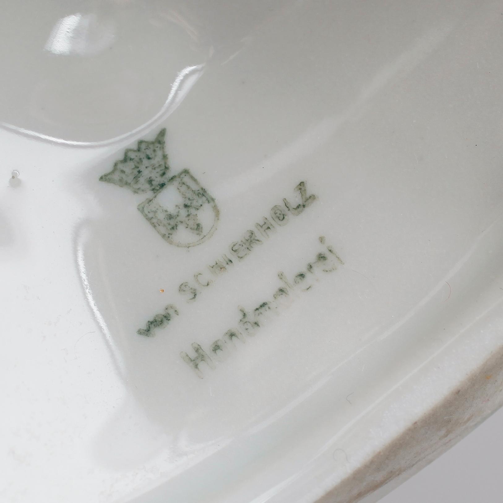 KANDELABRAR, 1 par, porslin, Schierholz, 1900-talets mitt.