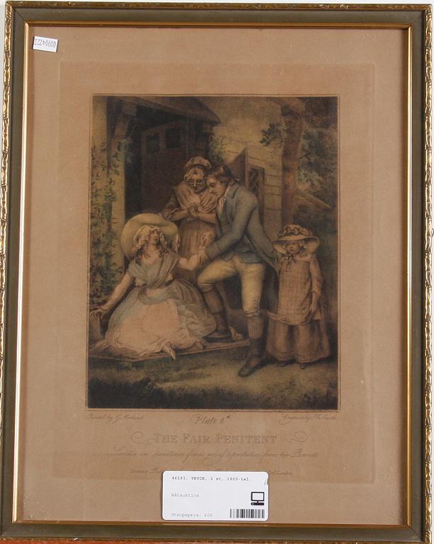 TRYCK, 2 st, 1800-tal.